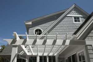 James Hardie Shingle Siding adorns the side of this house