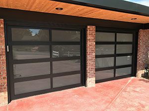 Modern steel and fiberglass garage doors